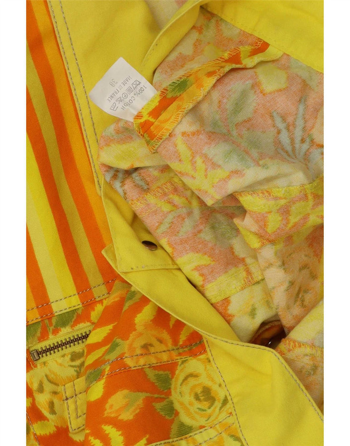 Jachetă Bomber Vintage pentru Damă EU 38 Medium Galben Floral Bumbac