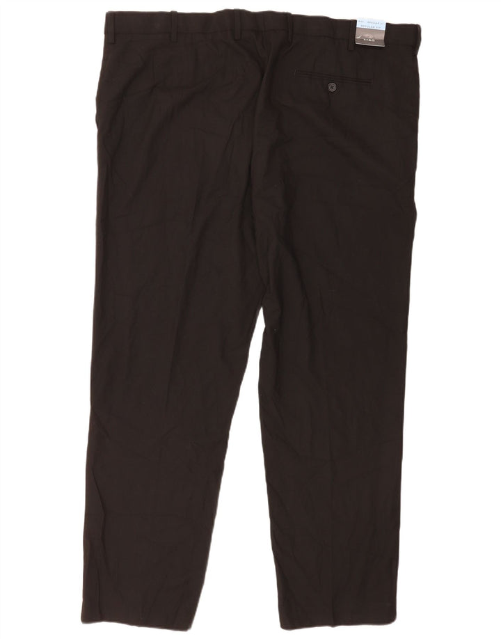 Pantaloni chino pentru bărbați Marks & Spencer, cu ajustare normală, L44 L31, poliester negru