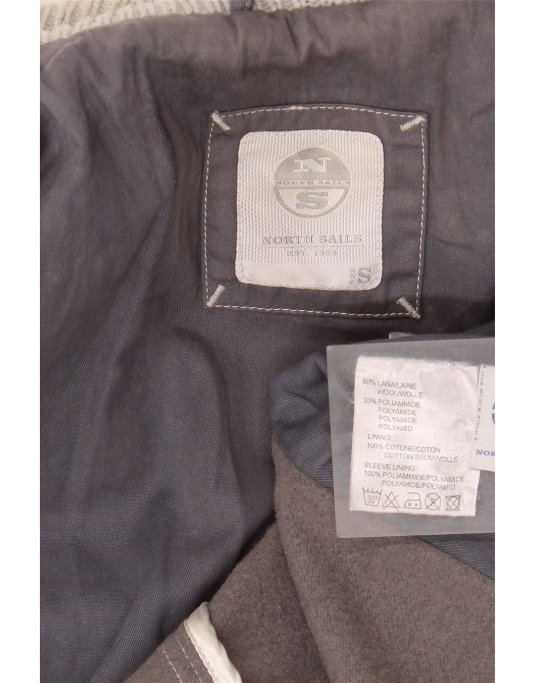 Jachetă duffle cu glugă North Sails pentru femei UK 10, lână gri mică