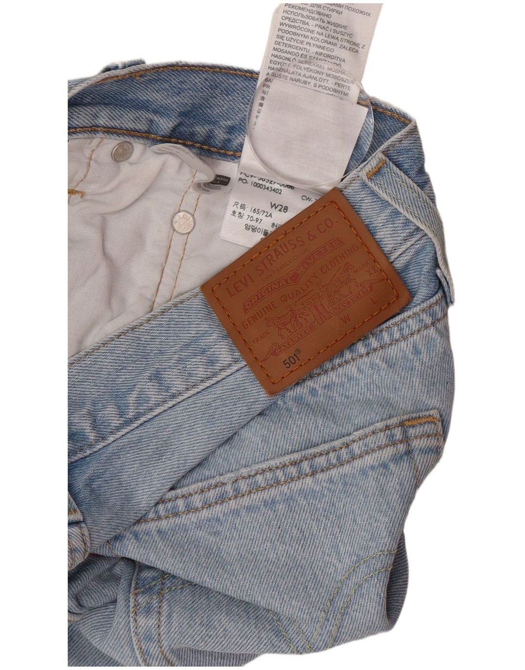 Pantaloni scurți Levi's 501 Denim W28 Medium Blue Bumbac