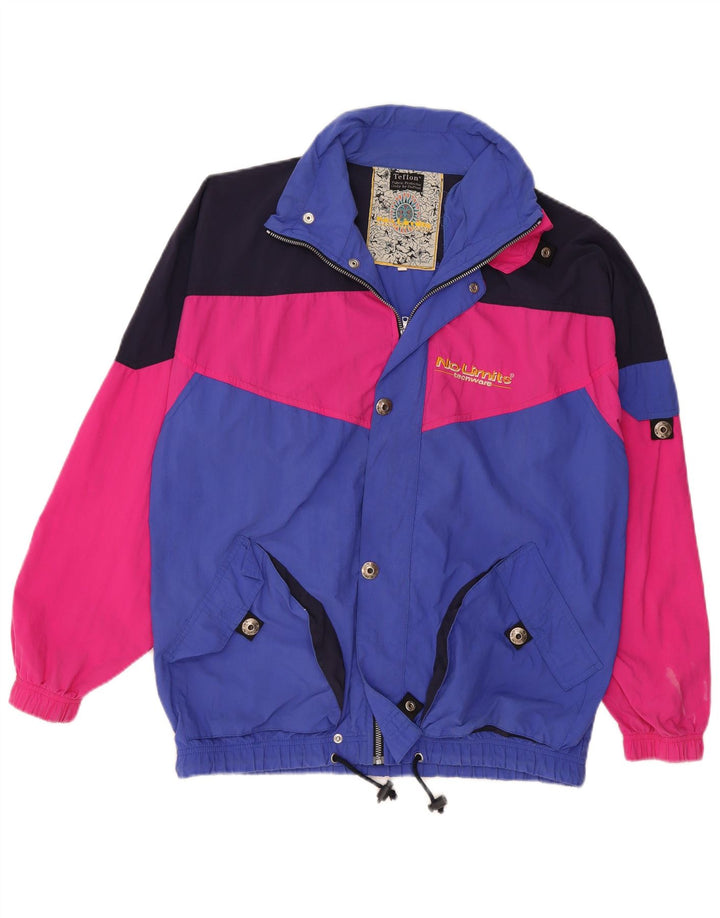 Jachetă vintage pentru bărbați UK 38, albastru mediu, poliamidă color bloc