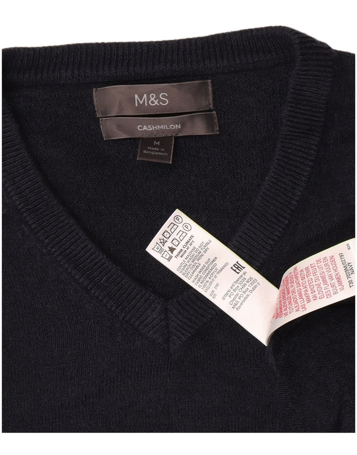 Pulover pentru bărbați Marks & Spencer, cu decolteu în V, mediu acrilic, albastru bleumarin