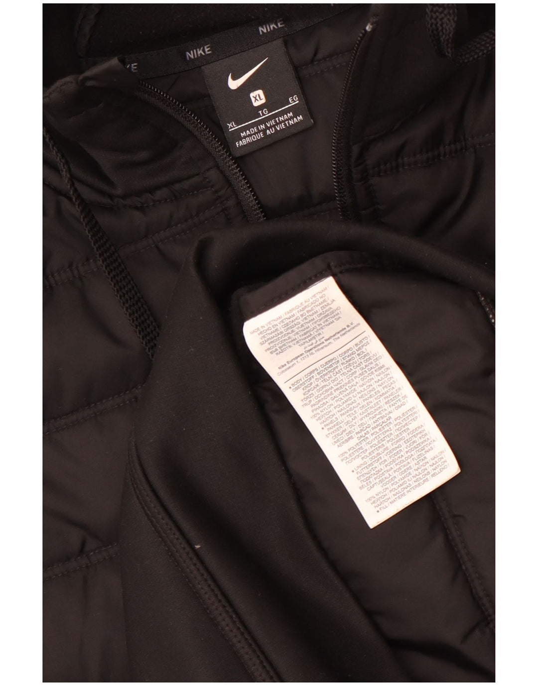 Jachetă căptușită cu glugă Nike pentru bărbați UK 42 XL Nylon negru