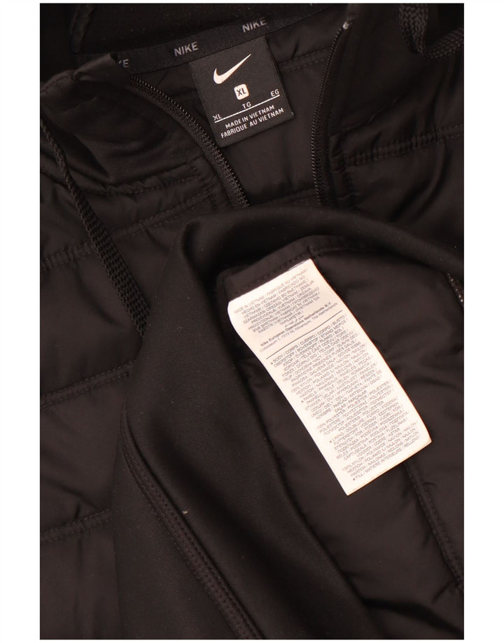 Jachetă căptușită cu glugă Nike pentru bărbați UK 42 XL Nylon negru