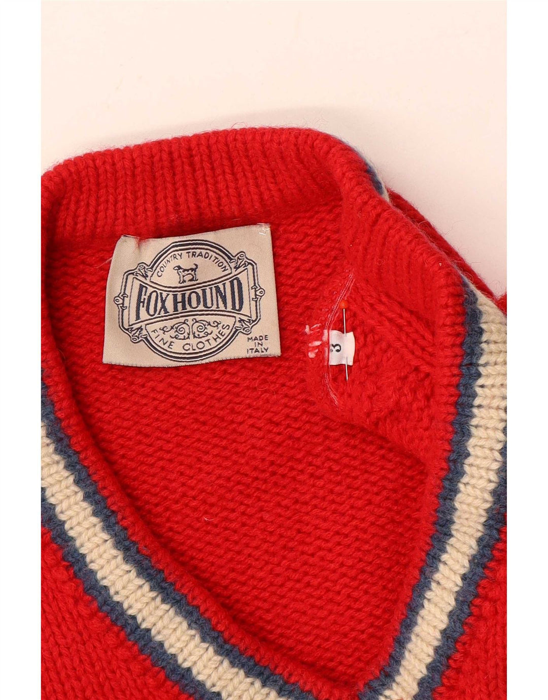 Pulover cu decolteu în V pentru bărbați Foxhound, roșu mediu, color block