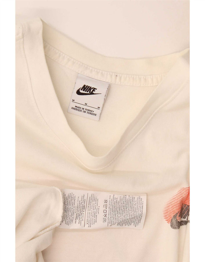 Tricou grafic Nike pentru bărbați Top mediu din bumbac alb