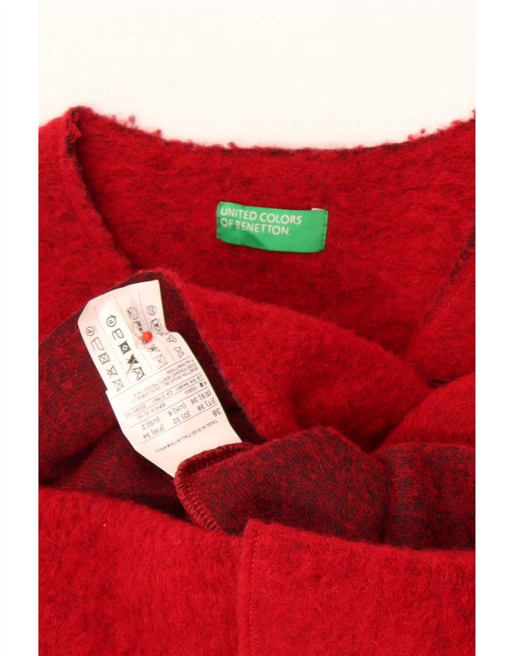 Benetton Womens Openbreat UK 6 XS Red Wool