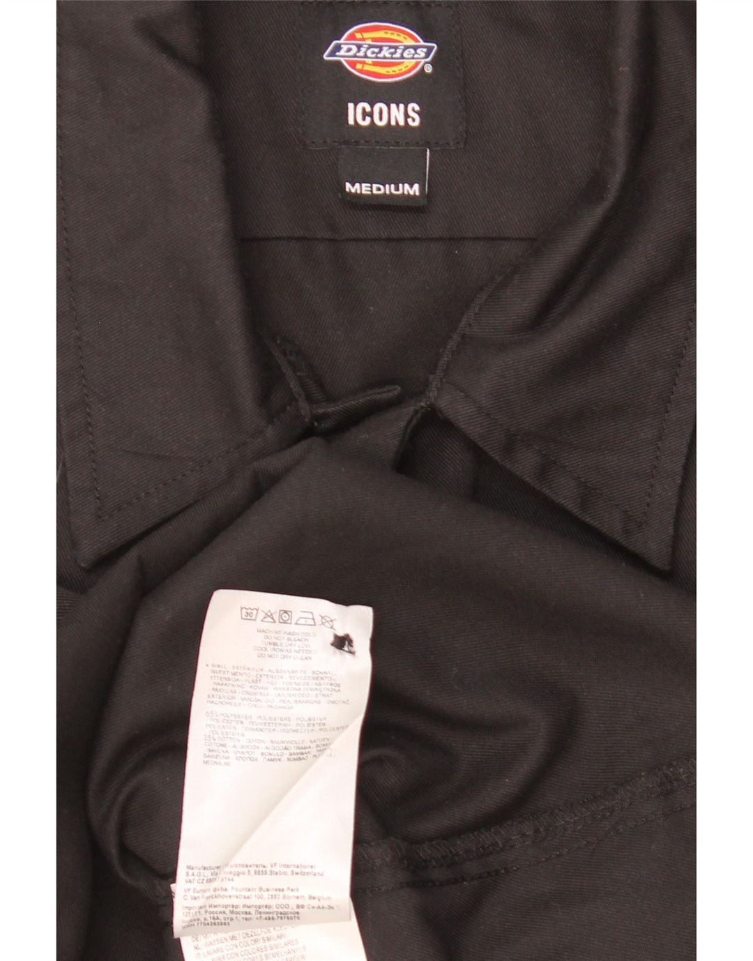 Cămașă cu mânecă scurtă Dickies pentru bărbați, poliester mediu negru