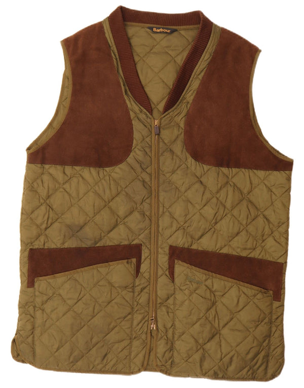 Barbour Gilet matlasat pentru bărbați UK 42 XL Kaki Poliamidă color bloc