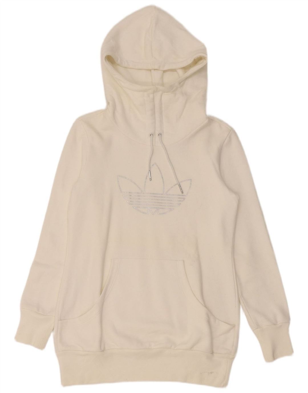 Pulover cu glugă grafic Adidas pentru femei IT 44 Medium White