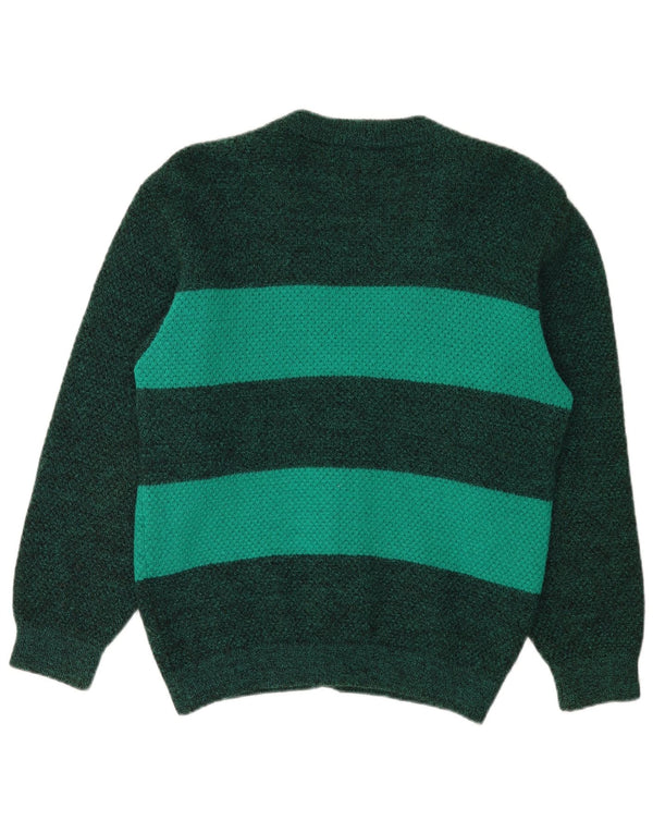 Pulover cardigan pentru femei Gomena UK 14 Lână nouă cu dungi verzi mari