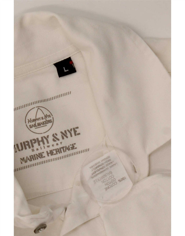 Cămașă cu mânecă scurtă pentru bărbați Murphy & Nye, bumbac alb mare