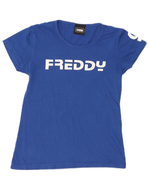 Tricou grafic Freddy pentru femei Top UK 12 Medium Blue Bumbac
