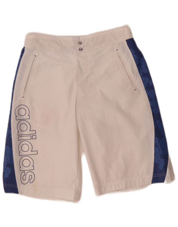 Pantaloni scurți sport grafic Adidas pentru băieți 11-12 ani, alb, poliester color bloc