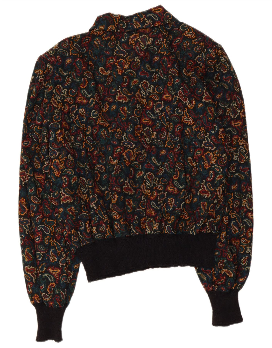 Bluză vintage cu mâneci lungi pentru femei UK 14 mare, multicolor, cachetele