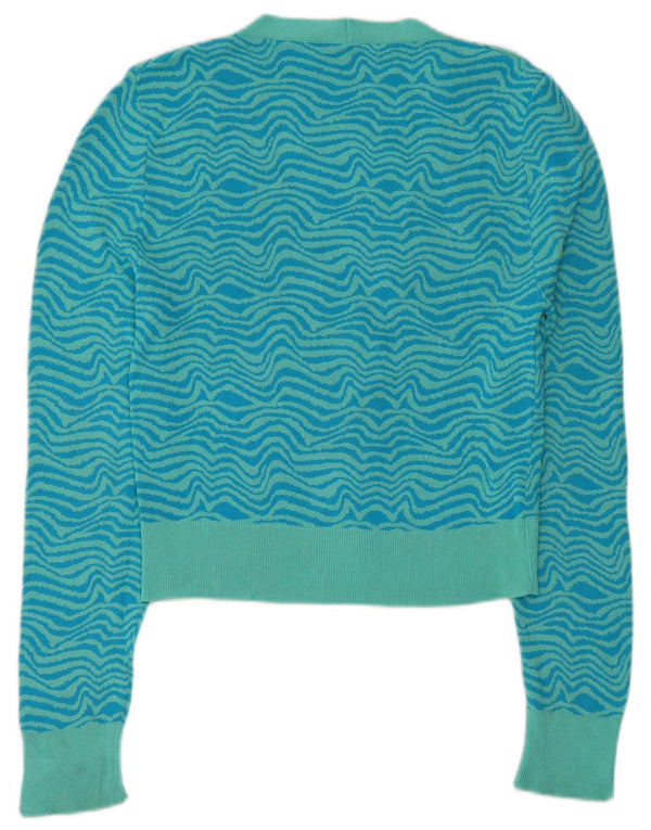 Pulover cardigan pentru femei Zara UK 10, mic albastru geometric, viscoză