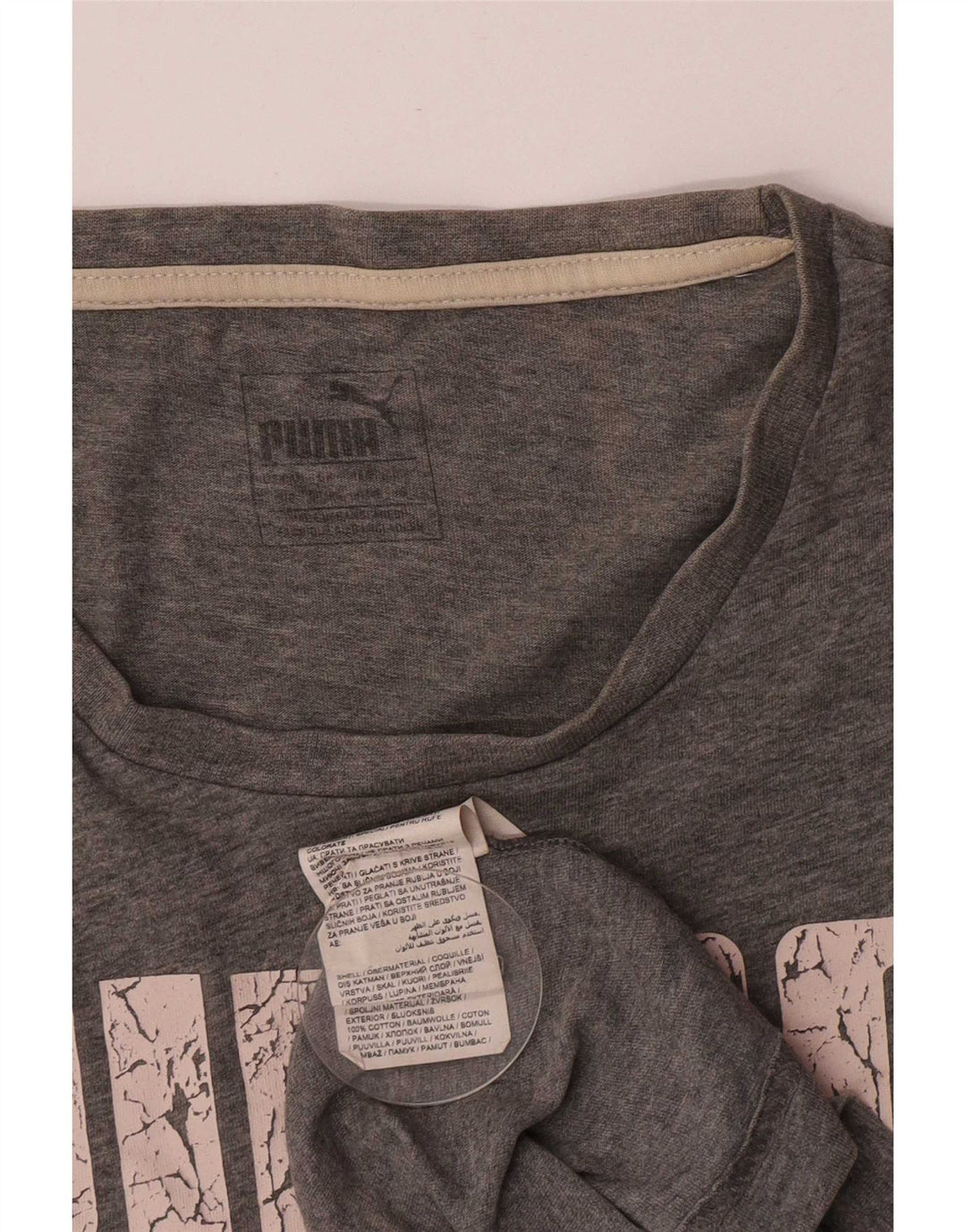 Tricou grafic Puma pentru bărbați Top mic, gri, bumbac