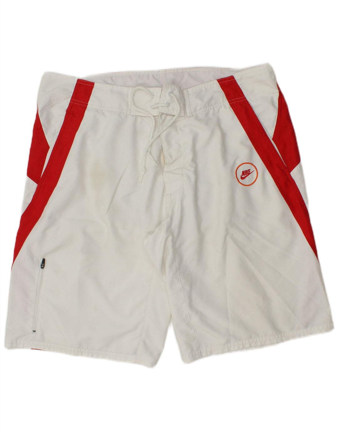 Pantaloni scurți de înot Nike pentru bărbați, mari, alb, din poliester color bloc