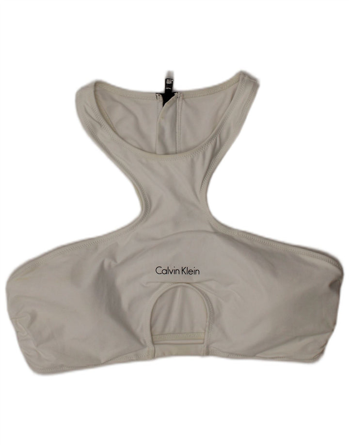 Costum de baie grafic Calvin Klein pentru femei, poliester alb mare