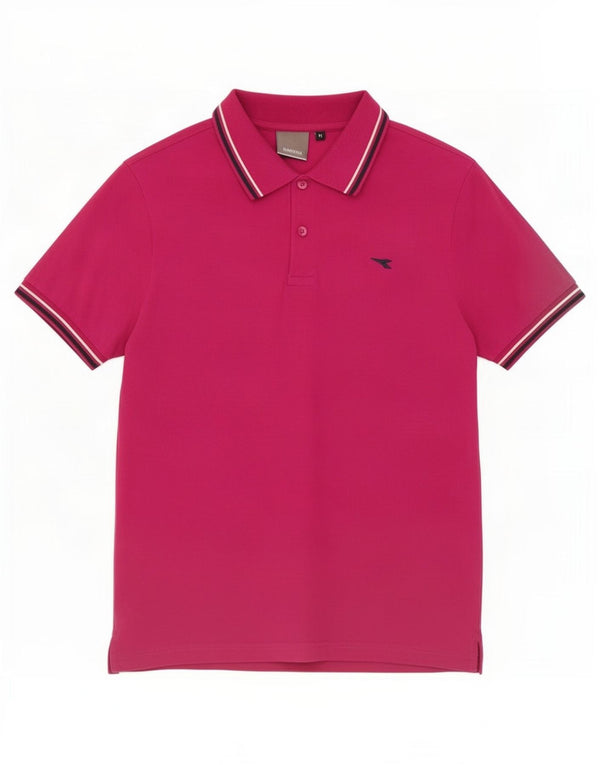 Tricou polo pentru bărbați Diadora, bumbac roz mediu