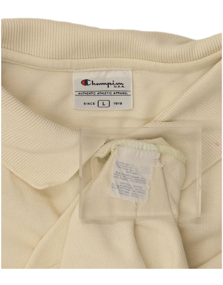 Tricou polo pentru bărbați Champion, mare, alb, din bumbac