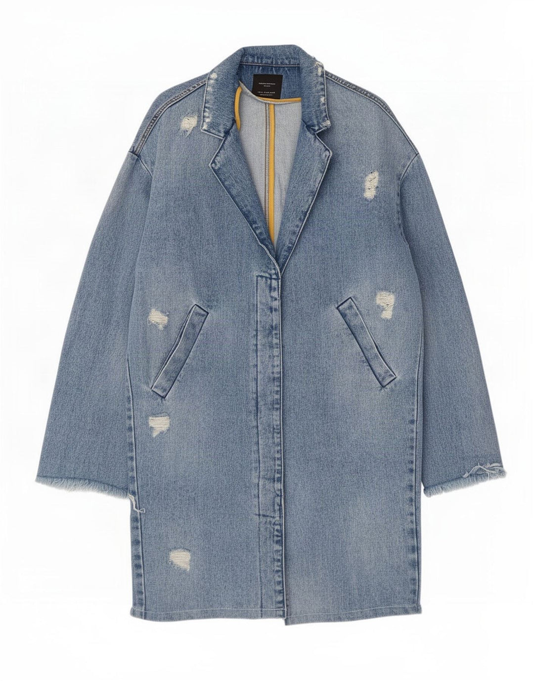 Palton din denim învechit Trafaluc pentru femei Zara UK 14 Medium Blue