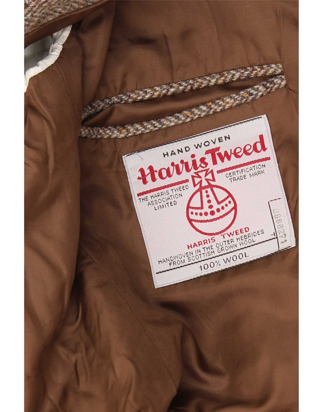 Jachetă pentru bărbați Harris Tweed, cu 2 nasturi, UK 42 XL, maro, lână în spina de pește