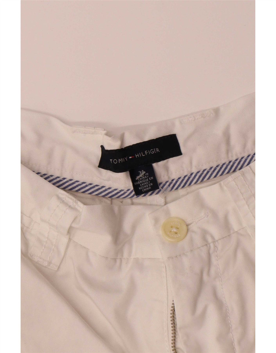 Pantaloni scurți chino Tommy Hilfiger pentru bărbați W34, mari, alb, bumbac