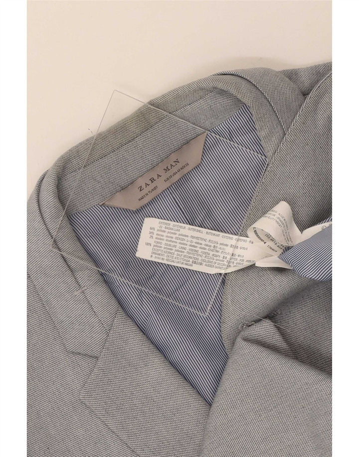 Blazer pentru bărbați Zara cu 2 nasturi EU 56 XL Poliester gri
