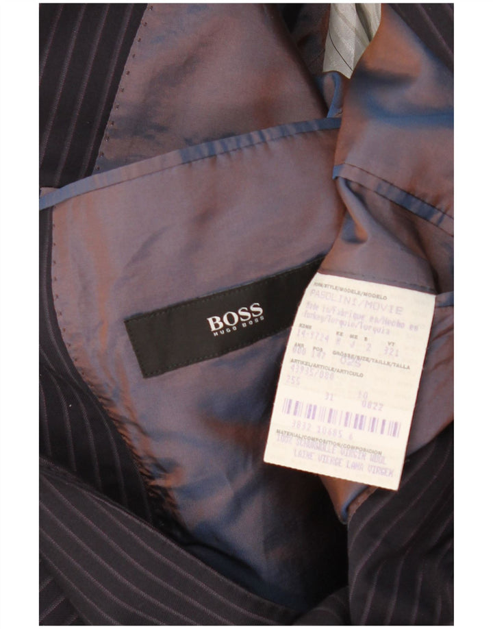 Blazer pentru bărbați HUGO BOSS, cu 2 nasturi, UK 42 XL, bleumarin, cu dungi