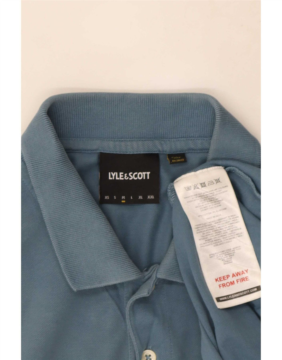 Tricou polo Lyle & Scott pentru bărbați, bumbac albastru mediu