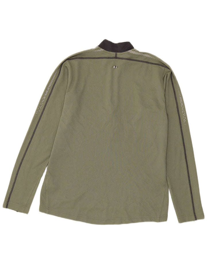 Trening Top pentru bărbați Adidas, cu fermoar, cu gât, XS, poliester, kaki