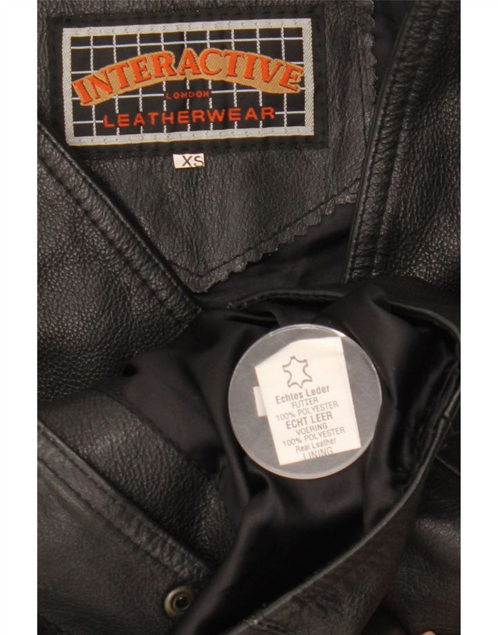 Vestă din piele vintage pentru bărbați XS piele neagră