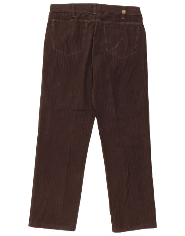 Pantaloni casual drepti Trussardi pentru bărbați IT 50 Large W32 L29 Maro cu dungi