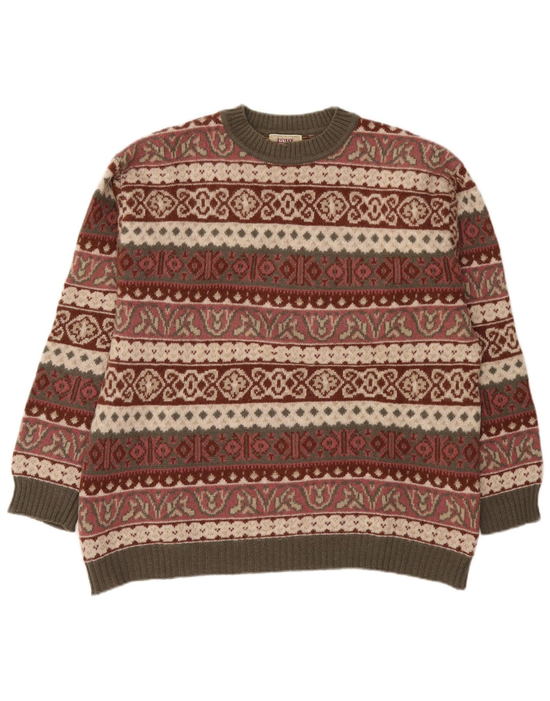 Pulover Sisley pentru bărbați, cu gâtul turn, XL, multicolor, Fair Isle