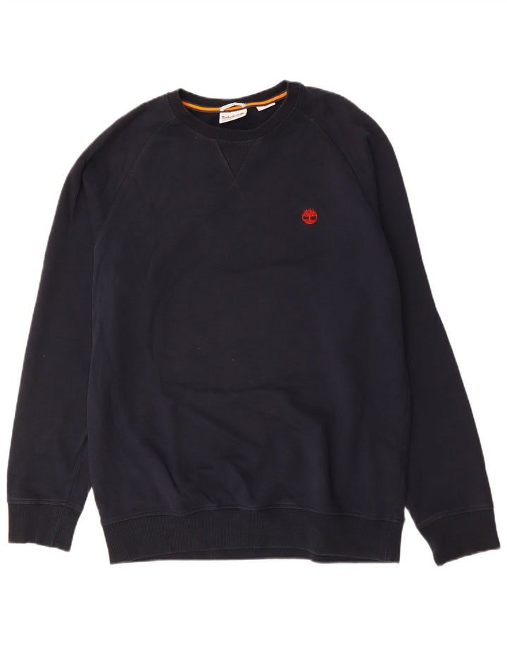 Pulover pentru bărbați Timberland Regular Fit Pulover mare din bumbac bleumarin