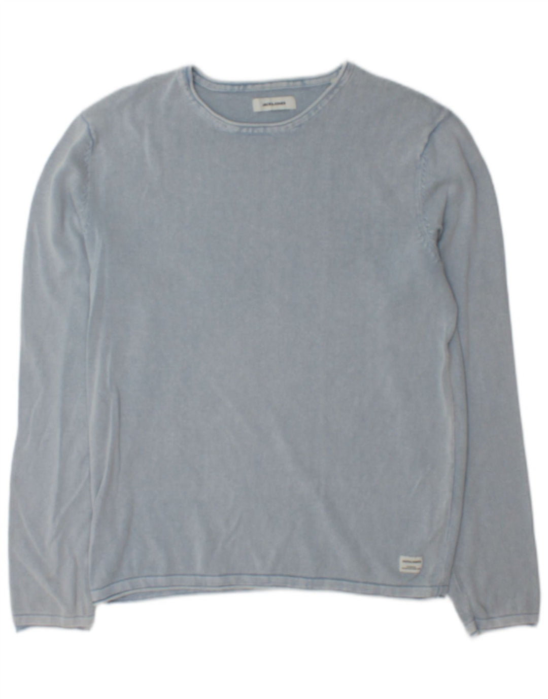 Pulover Jack & Jones pentru bărbați, cu gât de barcă, bumbac albastru mediu