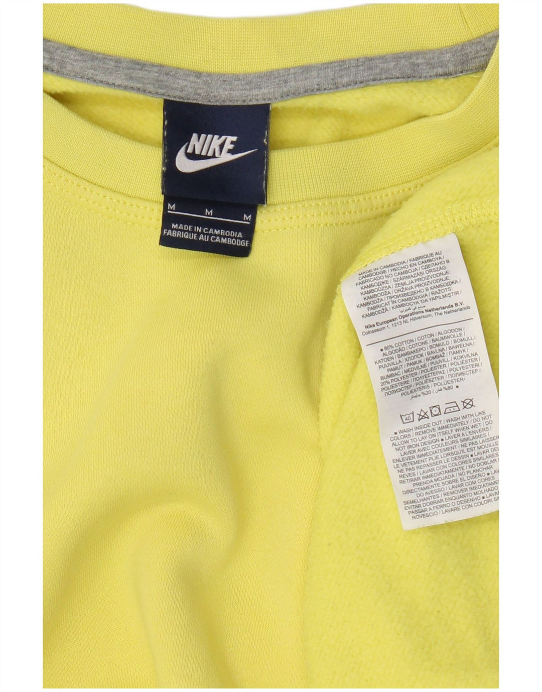 Pulover Nike pentru bărbați, bumbac galben mediu