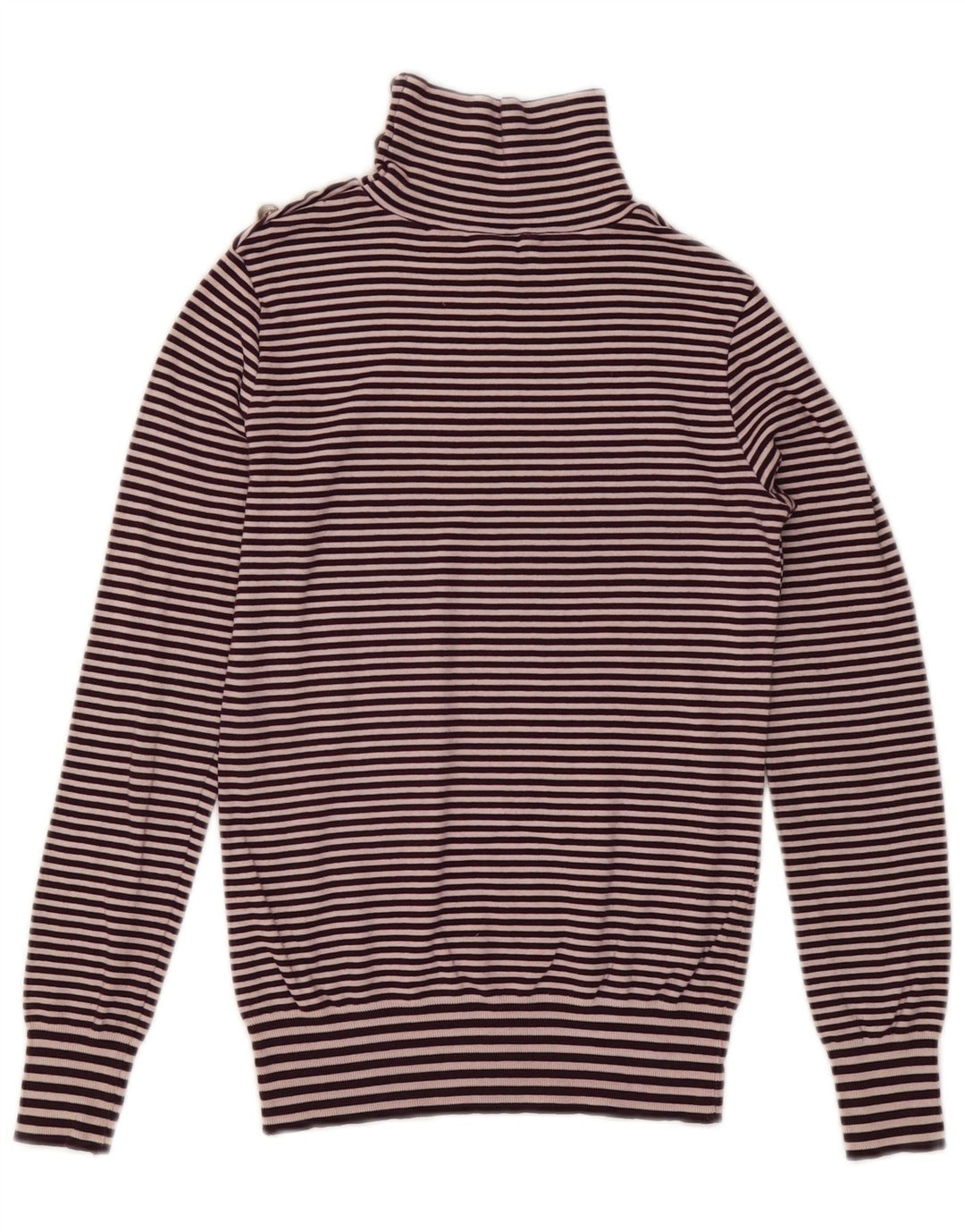 Pulover pentru damă Massimo Dutti, cu gât cu nasturi, cu dungi mov mediu, UK 12