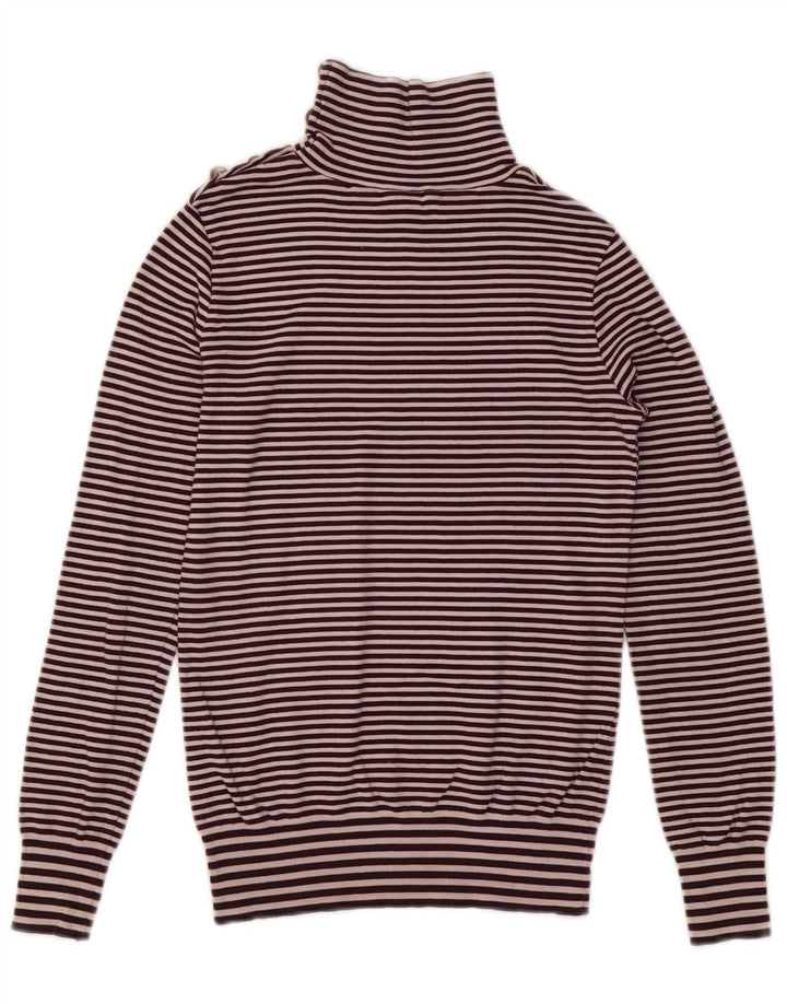 Pulover pentru damă Massimo Dutti, cu gât cu nasturi, cu dungi mov mediu, UK 12