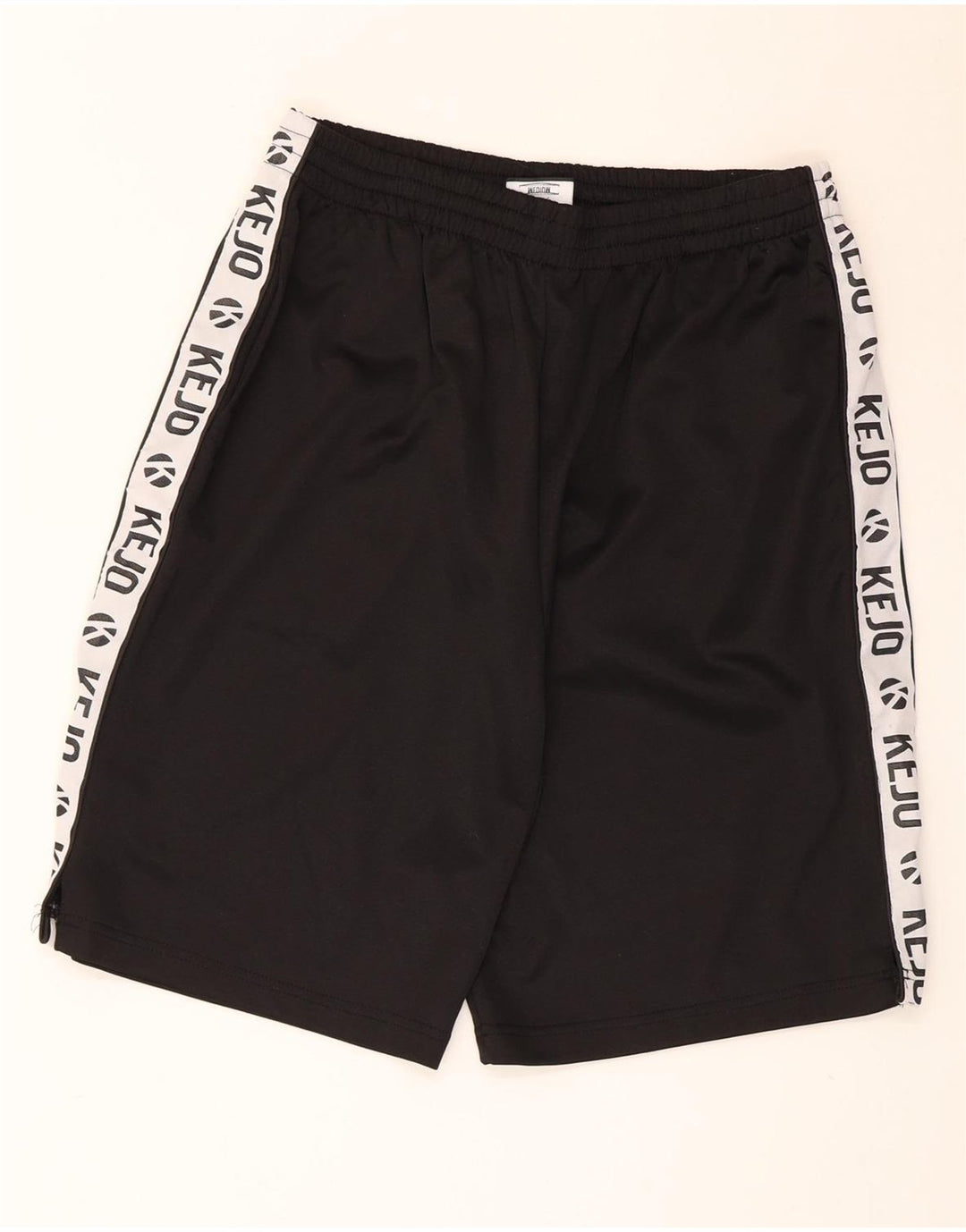 Pantaloni scurți sport grafic Kejo pentru bărbați, poliester color bloc mediu, negru