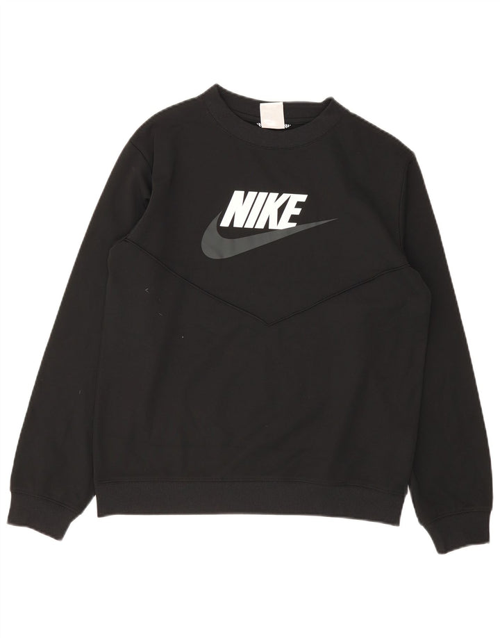 Pulover Nike pentru băieți grafic 13-14 ani, poliester negru