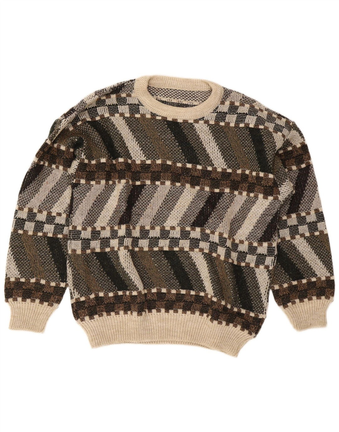 Vintage Mens Crew Neck Jumper Sweater IT 48/50 Medium Multicoloured
