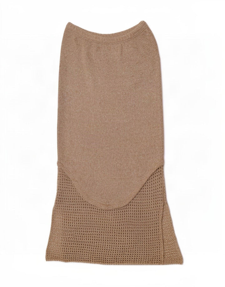 Fusta Maxi tricotată pentru femei Roisin McCarthy Medium W30 Beige Bumbac
