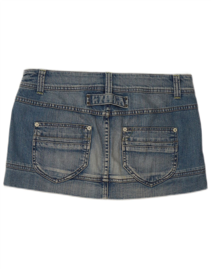 Fusta mini denim pentru femei Benetton IT 42 Medium W32 Bumbac albastru