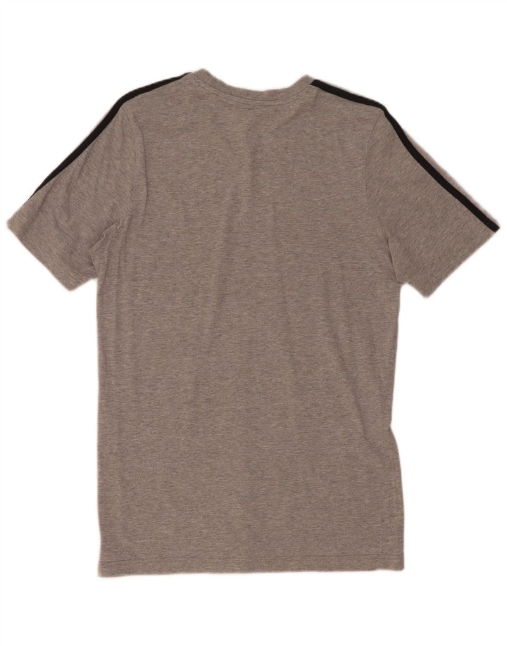 Tricou pentru bărbați Adidas Top mic gri cu dungi