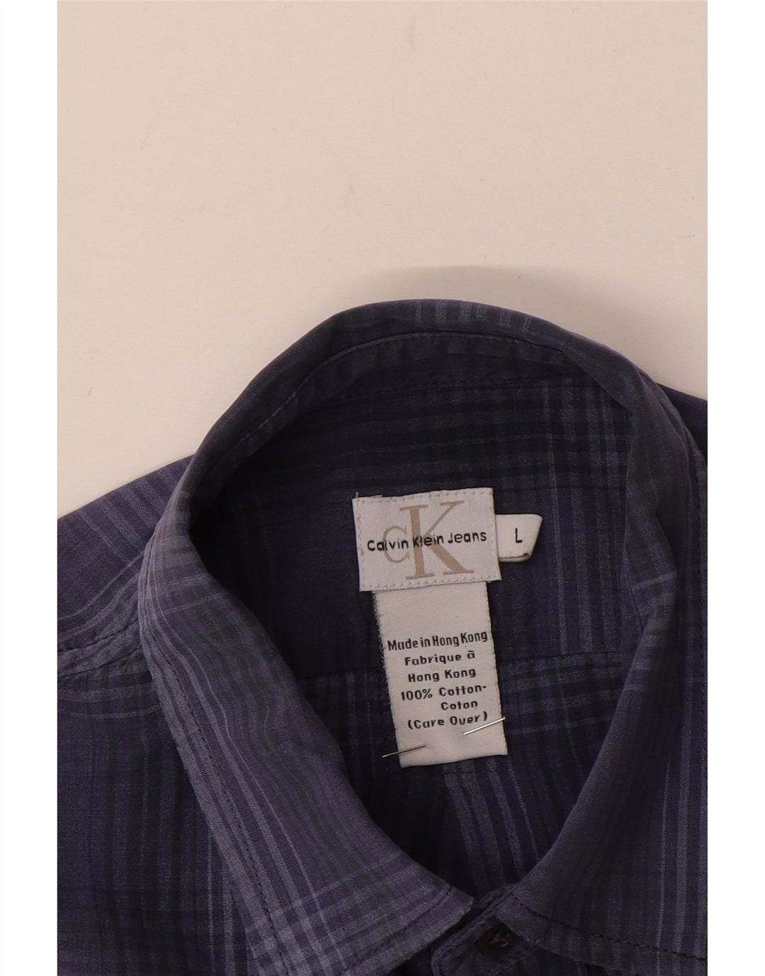 Cămașă cu mânecă scurtă pentru bărbați Calvin Klein Jeans, bumbac cu carouri albastre mari