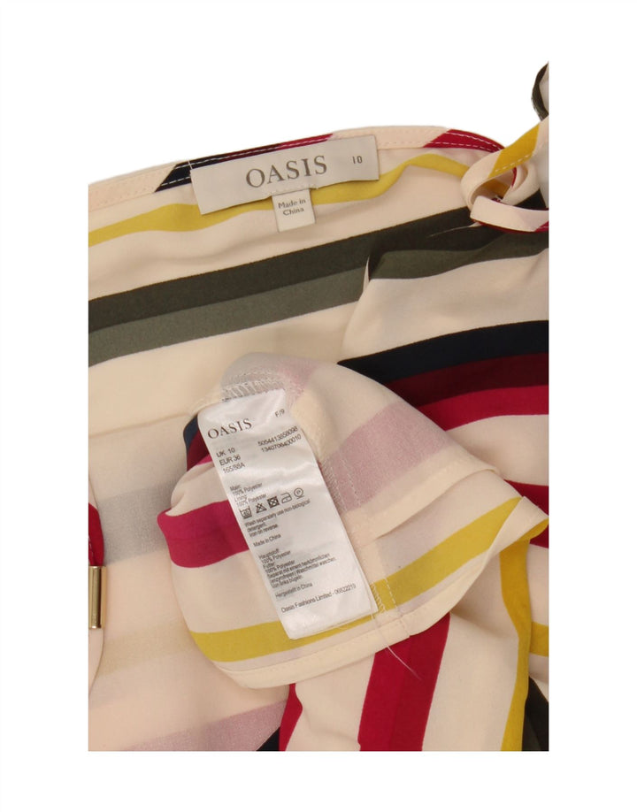 Oasis Crop Cami Top pentru femei UK 10 Poliester cu dungi multicolore mici
