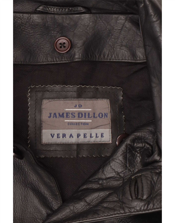 Jachetă de piele pentru bărbați James Dillon UK 42 XL Negru