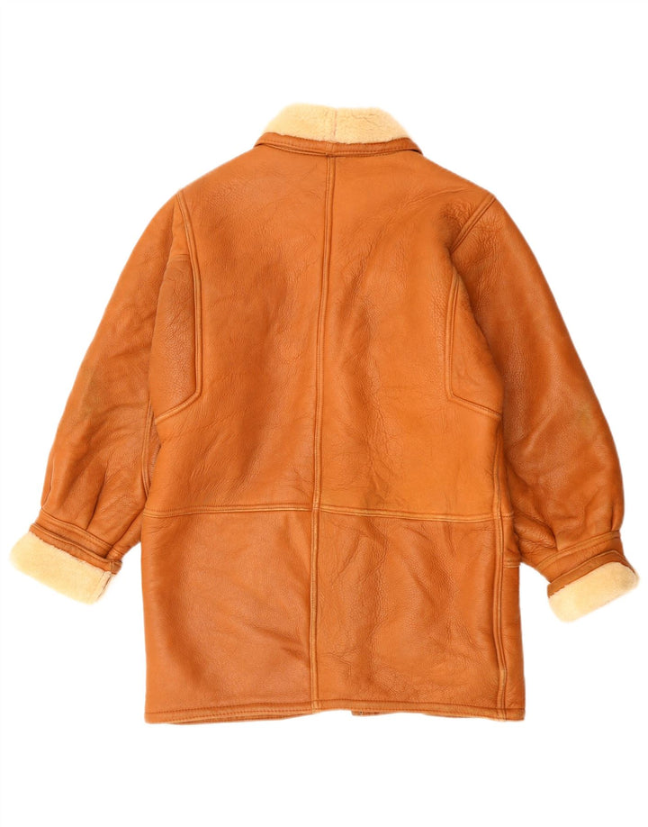 Palton vintage pentru femei din shearling EU 42 mare maro